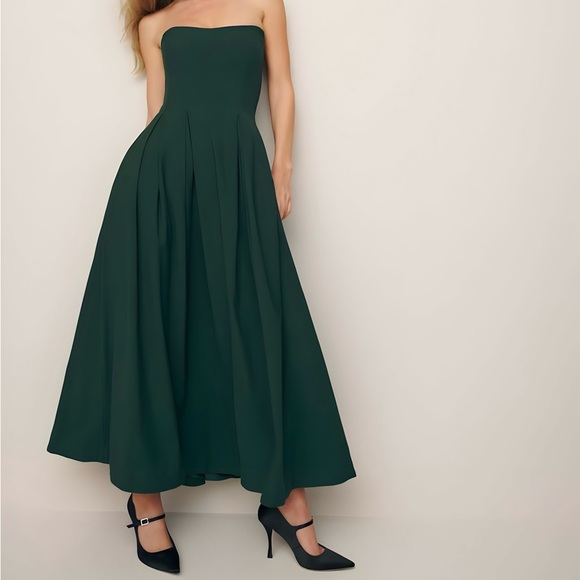 NWT Reformation Tylynn Strapless Dress in Forest Green | Size 2 - Picture 12 of 12